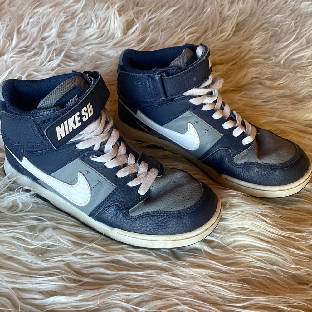 Nike SB Little Kids 5y Mogan Mid 2 Shoes 645025-003 - Blue/White Sneakers